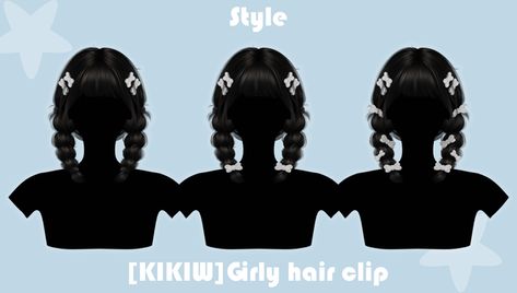 [KIKIW]Girly hair clip | KIKIW.STUDIO Hair Clips Sims 4 Cc, Clover Hair, Girly Hair, Custom Cast, Sims Hair, Sims Cc, Hair Clip, Sims 4, Hair Pins