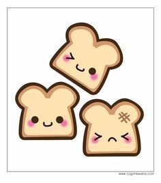 tosty Bread Drawing, Kawaii Bread, Doodles Kawaii, Lukisan Comel, 귀여운 음식 그림, Arte Do Kawaii, Kawaii Faces, Cute Food Drawings, Kawaii Doodles