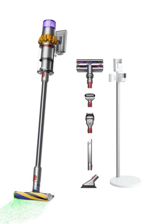 Dyson V15 Detect Complete Cordless Vacuum available at #Nordstrom Dyson V8, Dusting Brush, Floor Types, Cordless Vacuum, Handheld Vacuum, Deep Clean, 60 Minutes, Docking Station, Lcd Screen