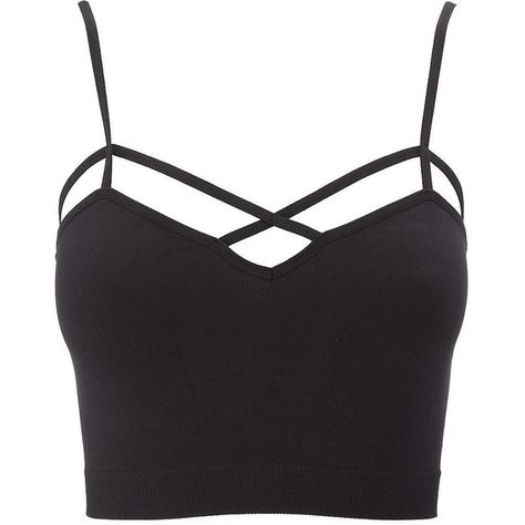 Charlotte Russe Strappy Bralette ($9.99) ❤ liked on Polyvore featuring tops, crop top, shirts, shirts cropped, black, womens plus size shirts, strappy crop top, plus size low cut tops and bralette crop top Low Cut Crop Top, Shirts Crop Tops, Plus Size Crop Tops, Bralet Tops, Shirts Crop, Strappy Crop Top, Strappy Bralette, Bralette Crop Top, Clothing Plus Size