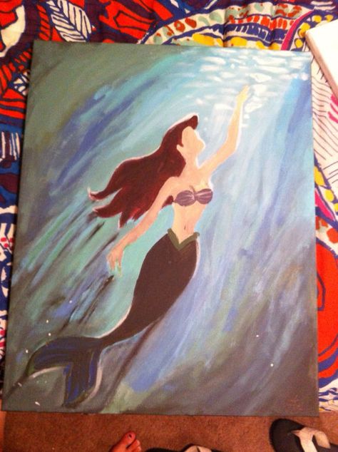 Disney art Painting Ideas On Canvas Disney, Disney Canvas, The Little Mermaid Ariel, Disney Paintings, Disney The Little Mermaid, Little Mermaid Ariel, Painting Classes, Painting Ideas On Canvas, Painting Inspo