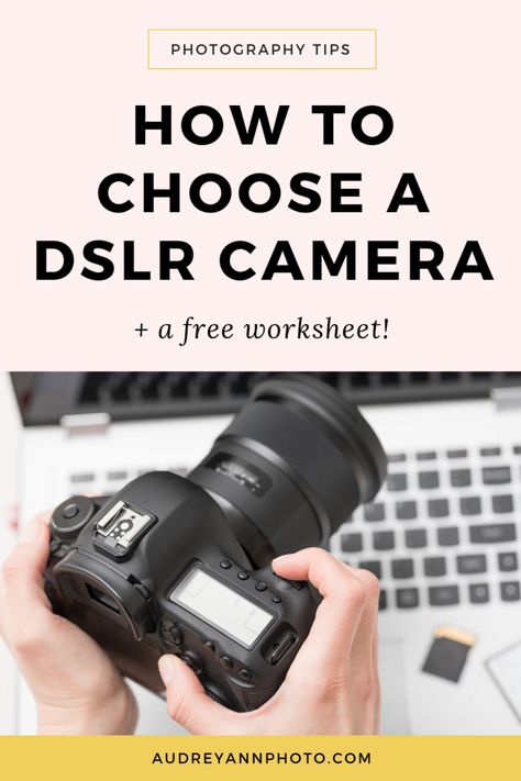 Figuring our the best DSLR camera for beginners can be tricky!  Click through to read how to choose a DSLR camera, and grab a free worksheet so you know exactly what to look for! Dslr Settings, Photography Gear Accessories, Best Camera For Photography, Dslr Lens, Dslr Photography Tips, Best Dslr, Nikon D5200, Nikon D7000, Nikon D3200