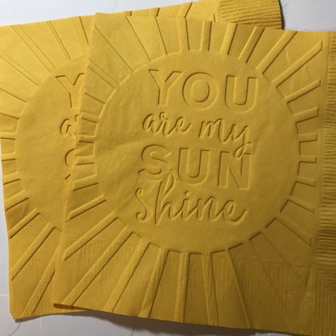 Paper Napkin Wedding, Mickey Mouse Theme Party, Napkin Wedding, Sunshine Birthday Parties, Sunshine Baby Showers, Sunshine Birthday, Summer Garden Party, Dinosaur Baby Shower, Embossed Paper