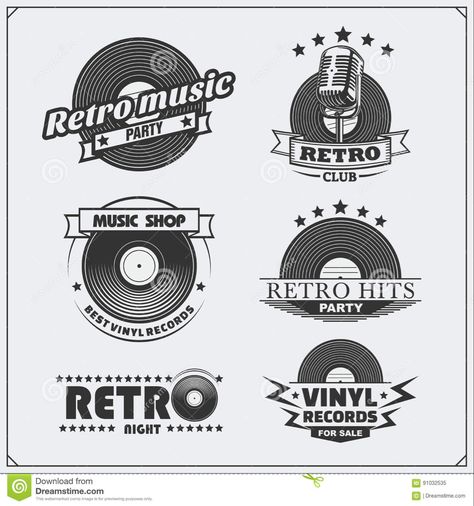 Record Label Logo Design, Label Logo Design, Record Label Logo, Best Vinyl Records, Dj Logo, Club Music, Music Shop, Retro Party, Vintage Records