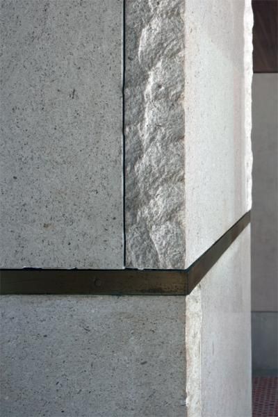 Stone Edge Detail, Scarpa Detail, Carlo Scarpa Detail, Olivetti Showroom, Carlos Scarpa, Building Texture, Designing Art, Brass Detail, Concrete Walls