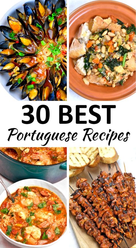 The 30 BEST Portuguese Recipes - GypsyPlate Azorian Portuguese Food, Healthy Portuguese Recipes, Portuguese Crockpot Recipes, Portuguese Azores Recipes, Portuguese Soup Recipes Portugal, Portuguese Pasta Recipes, Azores Food Recipes, Portuguese Dishes Recipes, Portuguese Seafood Recipes