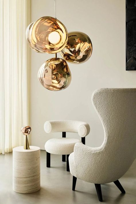 Textile Architecture, Tom Dixon Melt, Tom Dixon Lighting, New Home Lighting, Contemporary Sconces, Ceiling Lamp Design, Lighting Trends, Rich Color Palette, Portable Table