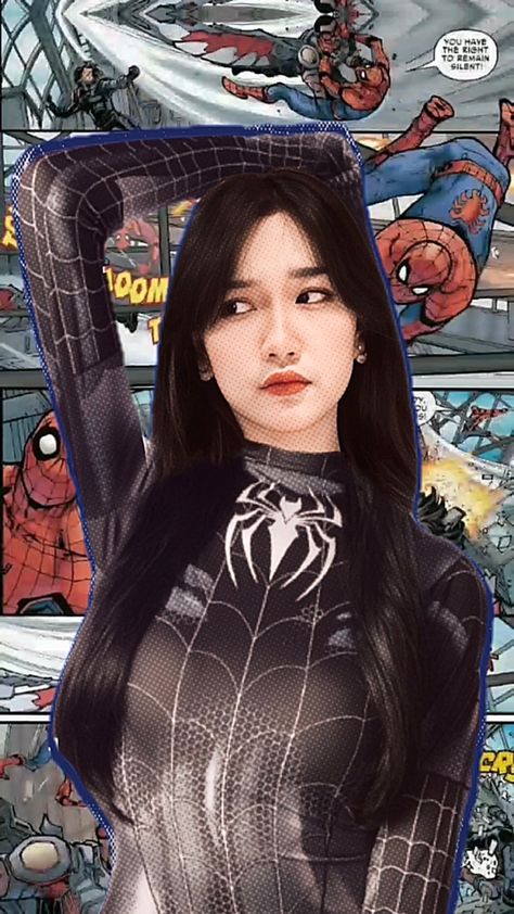 Marsha Jkt48 Cosplay, Spiderman Girl, Symbiote Spiderman, Wallpaper Wa, Karakter Disney, Spider Girl, Wallpaper Dekstop, Night Vibes, Spider Woman