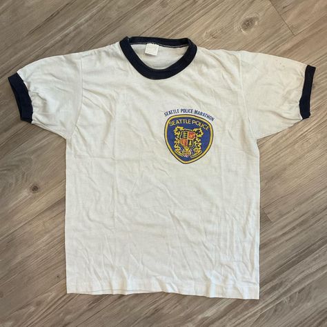 Vintage 1980s Seattle police ringer tshirt Size medium - Depop Seattle Police, Seattle, Size Medium, T Shirt, How To Wear, Clothes Design, Clothes, Design