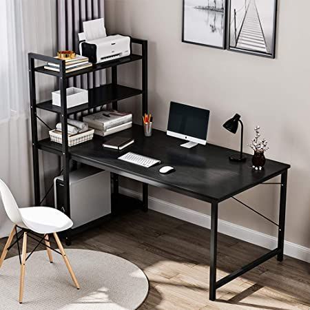 Desk Station, Simple Computer Desk, Computer Desk With Storage, Computer Desk With Shelves, Foldable Furniture, Desk With Storage, Pc Table, Storing Books, Simple Desk