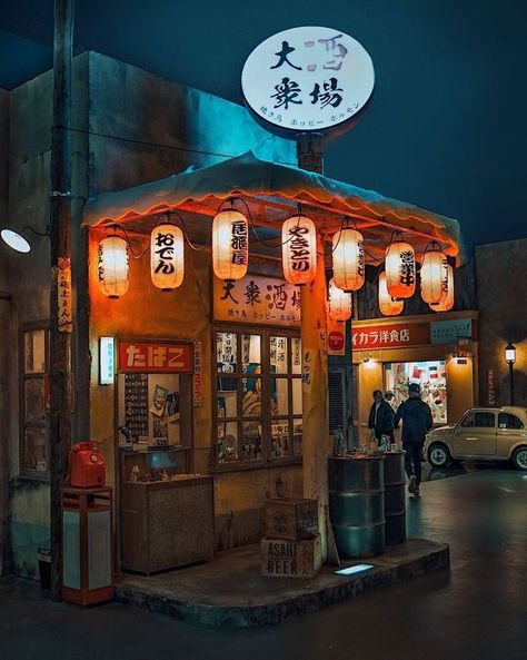 Bebop Wallpaper, Cowboy Bebop Wallpapers, Food Stall Design, Japanese Apartment, Places In Tokyo, Japanese Buildings, Kafka On The Shore, Japanese Town, Japanese Shop