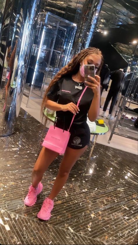 Balenciaga Sneakers Outfit Women, Pink Balenciaga Sneakers Outfit, Balenciaga Track Outfit, Balenciaga Sneakers Outfit, Track Outfits, Trainers Outfit, Sneaker Outfits Women, Outfits For Girls, Girly Girl Outfits