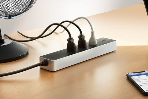 A Siri-enabled power strip to control and save the energy flow at home! | Yanko Design Funny Sayings And Quotes, Home Appliances Design, Hilarious Text Messages, Appliances Design, Sayings And Quotes, Apple Homekit, Save Power, Must Buy, Wireless Charging Pad