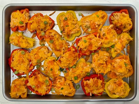 Buffalo Chicken Bell Pepper Nachos Chicken Bell Pepper, Bell Pepper Nachos, Pepper Nachos, Joy Bauer Recipes, Cork House, Lentil Sloppy Joes, Super Bowl Recipes, Meatless Dishes, Joy Bauer