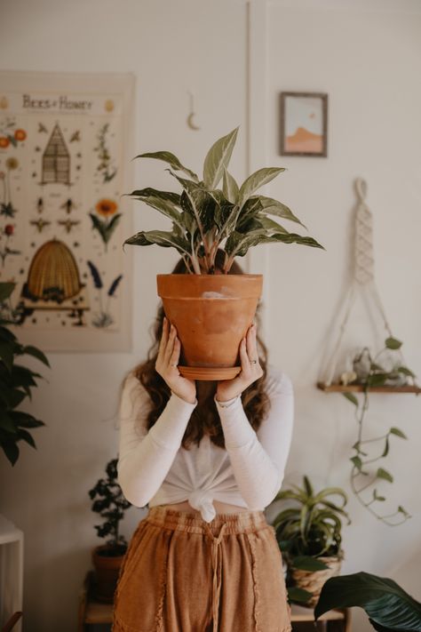 Instagram: @dmogdisphotography Plant Shop Photoshoot, Plant Mom Photoshoot, Poses With Plants At Home, Plant Photoshoot Ideas, Studio Photoshoot With Plants, Indoor Plants Photoshoot, Garden Quotes, Flash Photography, Garden Theme