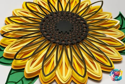 Free Sunflower Mandala Svg Files For Cricut, Sunflower Birthday Cards Diy, Layered Cardstock Cricut Projects Free, Layered Svg Images, Cricut Sunflower Projects, 3d Layered Paper Art Cricut Free, 3d Layered Paper Art Svg Free, Layered Cricut Projects, Free Sunflower Svg