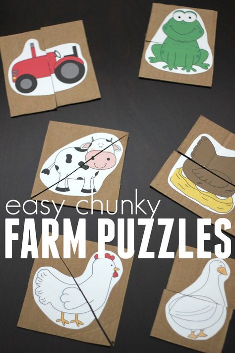 Hide and Match Farm Animal Puzzle Game - Toddler Approved What Do We Get From Farm Animals, Farm Animal Puzzles Free Printable, Farm Week, Farm Animals Activities, Farm Animal Crafts, Maluchy Montessori, Farm Unit, Farm Animals Theme, Farm Preschool