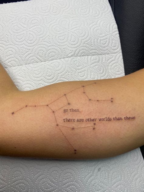 Constations Tattoo, Ursa Major Tattoo Minimalist, Ursa Major Constellation Tattoo, Ursa Major And Minor Tattoo, Ursa Minor Tattoo, Canis Major Tattoo, Ursa Major Tattoo, Lotr Symbols, Laika Tattoo