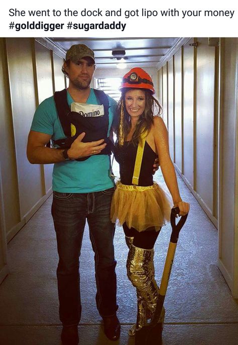 Gold Digger Couple Costume, Gold Digger Costume, Digger Costume, Gold Digger, Gold Diy, Couples Costumes, Holidays Halloween, Spooky Season, Costume Ideas