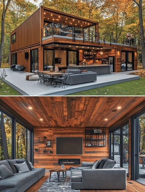 Ranch Style Container Home, Duplex Container Homes, Container Bunker, Conex Homes, Modern Container Homes, Container House Design Ideas, Bunker Home, Modular Home Designs, Mini Building