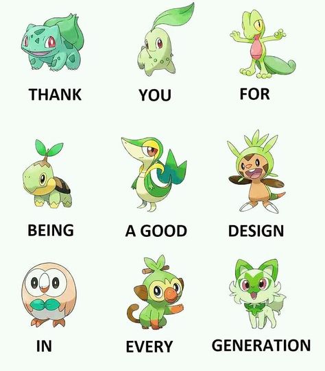 Grass Starters Pokemon, Pokemon Grass Type, Grass Type, Pokemon, Pokémon