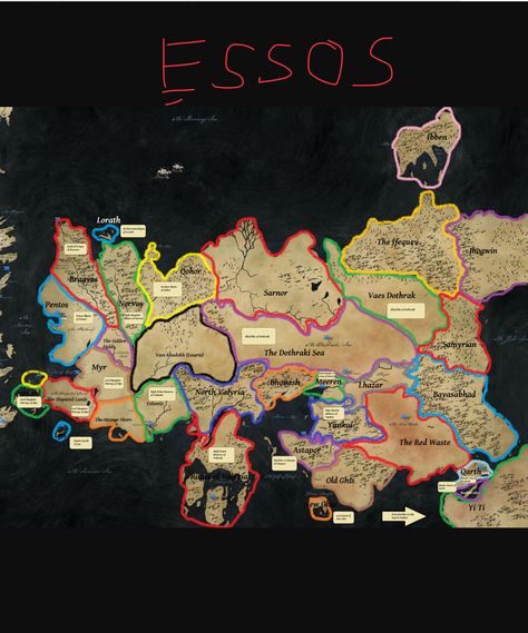 Game Of Thrones Map Essos, Free Cities Of Essos, Game Of Thrones Map World, Map Of Westeros And Essos, Asoiaf Essos, Asoiaf Map, Essos Game Of Thrones, Essos Map, Game Of Thrones Story