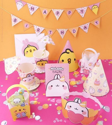 Molang birthday! @Molang.official and you can find this on molang Website Molang And Piu Piu Birthday Party, Molang Birthday Party Ideas, Molang Cake, Molang Birthday, Invitation Card Birthday, Girls Birthday Party Themes, Pokemon Birthday Party, 3rd Birthday Cakes, Cute Galaxy Wallpaper