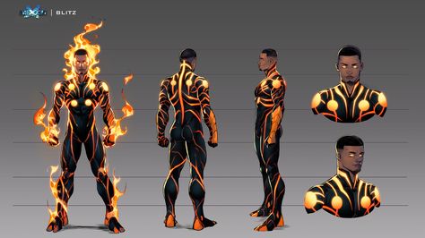 Blitz, Hedwin Zaldivar on ArtStation at https://www.artstation.com/artwork/q9J9zy Superhero Concept Design, Speedster Character Design, Speedster Oc, Superhero Design Concept Art, Speedster Superhero, Supervillain Oc, Drawing Refrences, Villain Character, One Punch Man Anime