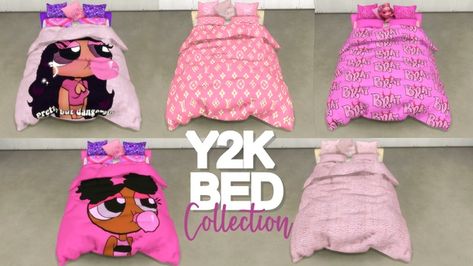 update: Y2K BED COLLECTION | LaSkrillz Gaming on Patreon Sims4 Cc Bedding, Sims Beds Cc, Ts4 Urban Cc Furniture, Sims 4 Cc Household Items, Sims 4 Cc Bed Covers, Acnh Olivia, Sims 4 Comforter Cc, Wall Art Sims 4 Cc, Beds Sims 4 Cc