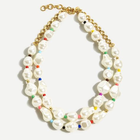 J.Crew: Clothes, Shoes & Accessories For Women, Men & Kids Necklace Preppy, Blair White, Pearl Layered Necklace, Pearl Necklace Pendant, J Crew Necklace, Rhinestone Statement Necklace, Crystal Statement Necklace, Statement Bib Necklace, Jewel Necklace