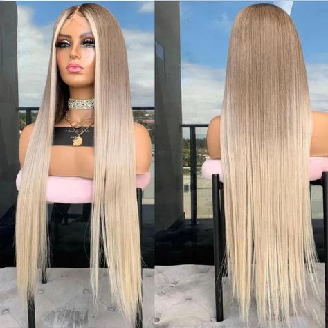 Ashy Blonde, Hair For Women, Blonde Lace Front Wigs, Front Lace Wigs Human Hair, Lace Front Wig, Remy Hair, Blonde Highlights, 100 Human Hair, Hair Wigs