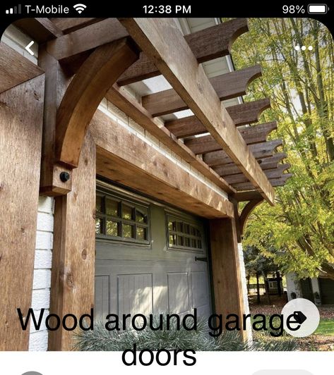 Garage Trellis, Garage Pergola, No Pun Intended, Rich Rich, Garage Door Styles, Garage Exterior, Garage Door Makeover, Barn Style House Plans, Garage Door Design