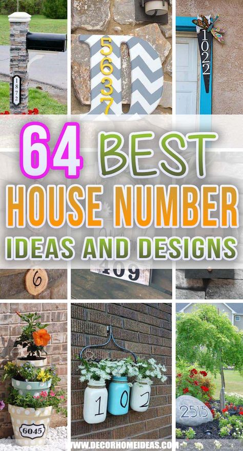 Front Door Numbers Ideas, Diy Home Address Signs House Numbers, Front Porch Number Sign, Outside House Numbers, House Numbering Ideas, Mobile Home House Numbers, Number On House Ideas, Number Plate For House, House Address Sign Front Porches