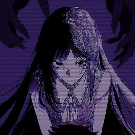 purple anime icon / pfp Anime Character, Purple, Hair, Anime, Black