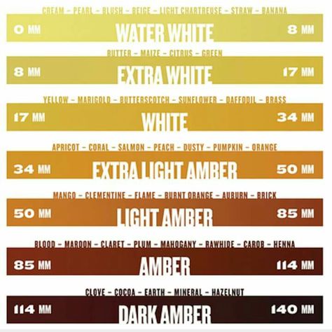 Pfund scale for honey Honey Tasting, Colour Scale, Types Of Honey, Honey Label, Honey Brand, Backyard Beekeeping, Color Scale, Natural Honey, Honey Bees