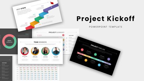 The Project Kickoff Meeting Deck PowerPoint Template is essential for any project management presentation. With its particular slide designed for project meetings and discussions, it provides a comprehensive overview of the project process, project responsibilities, phases of the project, and a project summary. The template also includes a variety of visually appealing step diagrams, timeline The post Project Kickoff Meeting Deck PowerPoint Template appeared first on SlideBazaar. Project Summary, Kickoff Meeting, Circle Diagram, Responsibility Chart, Cool Slides, Timeline Design, Black And White Background, Goals And Objectives, Slide Design