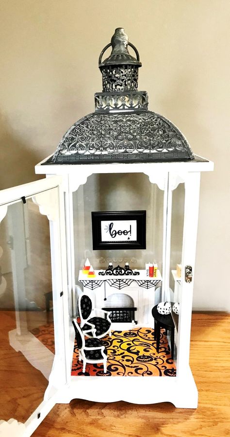 Miniatures In Lanterns, Lantern Dollhouse, Memory Lanterns, Lantern Diorama, Lantern Miniature, Memory Lantern, Halloween Minis, Fairy Lantern, Halloween Diorama