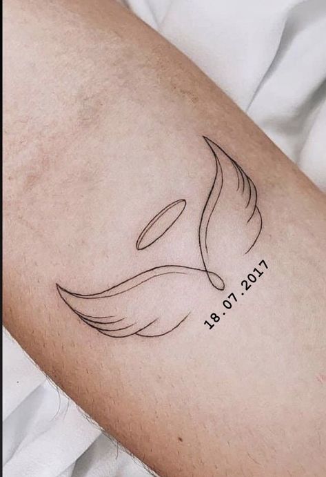 Tattoo In Memory Of Grandparents, Wrist Tattoos For Lost Loved Ones, Still Born Baby Tattoos, I Was His Angel Now Hes Mine Tattoo, Losing A Loved One Tattoo, Mawmaw Tattoo, Tattoo Ideas Mama, Small Angel Tattoos For Women, Tattoo For Father Who Passed