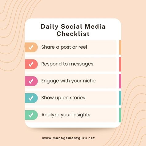 Daily social media checklist. Raised Hands, Manager Tips, Social Media Checklist, Website Themes, Social Media Branding, Instagram Growth, Marketing Strategy Social Media, Media Content, Digital Marketing Strategy