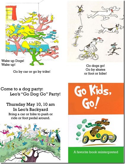 go dog go invitation - bring car or bike (and other ideas) Go Dog Go, Boy Party Invitations, Twodles Birthday, Dr Seuss Birthday Party, Dr Seuss Birthday, Up Dog, Minecraft Birthday Party, Second Birthday Ideas, Paw Patrol Birthday Party