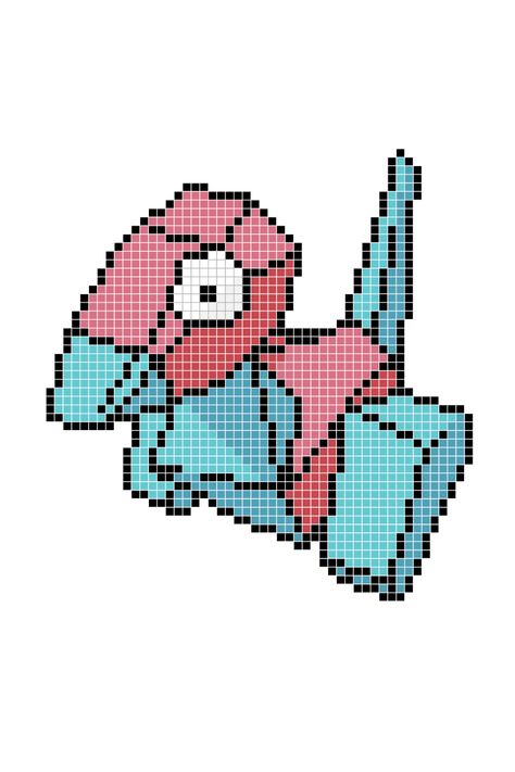 Porygon Perler Fuse Bead Pixel Pattern #pokemon #fusebead #perlerbead #fusebeadpattern #perlerbeadpattern #pattern #diy #pixel #pixelart Porygon Pokemon, Pokémon Beads, Perler Templates, Pokemon Perler, Pokemon Pixel, Pokemon Cross Stitch, Pokemon Bead, Pixel Art Pokemon, Crochet Pokemon