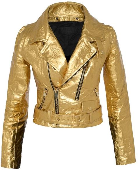 Biker jacket fashions. Disclosure: My pins are affiliate links, meaning, at no additional cost to you, I will earn a commission if you click on the link and/or make a purchase. ALTIIR - Women's Neo-Classic Biker Jacket In Gold Hourglass Body Shape Fashion, Edgy Glam, Brown Moto Jacket, White Leather Jacket, Gold Jacket, Cute Coats, Studded Jacket, Neo Classic, Golden Sun