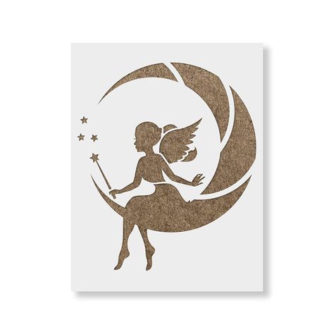 Pola Stensil, Moon Stencil, Crown Stencil, Fairy Stencil, Arrow Stencil, Fairy Moon, Fairy Silhouette, Laser Cut Stencils, Diy Wand