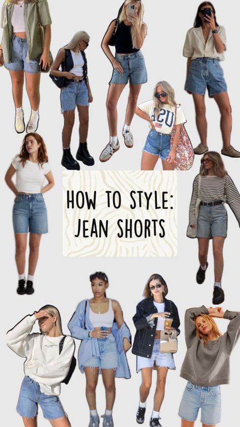 Short Jeans Outfit, Baggy Shorts Outfit, Style Jorts, Style Jean Shorts, Jean Short Outfits, Fashion Terms, Outfit Primavera, Baggy Shorts, 2024 Trends