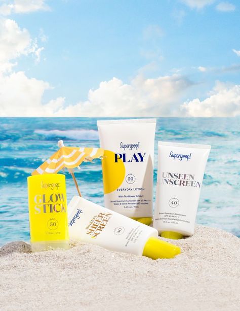 No ocean, no problem! I recreated a beach scene right from the comfort of my studio! #productphotography #commercialphotography #skincarephotography #studiophotography Product Beach Photography, Ocean Product Photography, Sunscreen Photoshoot Ideas, Spf Photography, Beach Product Shoot, Sunscreen Photography, Summer Product Photography, Beach Product Photography, Holidays Photoshoot