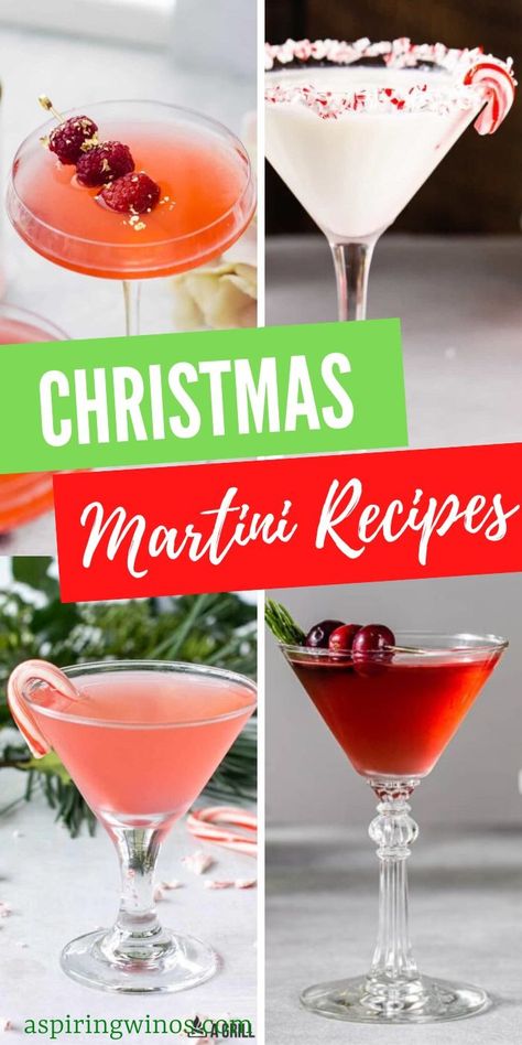 Merry Berry Martini, Christmas Cocktails Martini, Christmas Themed Martinis, Holiday Lemon Drop Martini, Santa Clausmopolitan Recipe, Holiday Cosmopolitan Drink, Easy Christmas Martini Recipes, Unique Christmas Drinks, Grinch Martini Drink Recipes