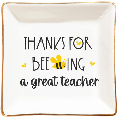 PRICES MAY VARY. 🍎 【Teacher Appreciation Gifts】 - Teaching is a hard work, need patience and love. Our teacher ring dish is a perfect thank you gift for teachers or a great encouragement gift for new teachers. These meaningful thoughtful teacher gifts will for sure put a smile on your favorite teacher's face and make a touching inspirational gift to new teacher, kindergarten teacher, preschool teacher, elementary teacher, special eduation teacher, headmaster, assistant principal, etc. 🍎【Jewelr Teacher Gifts From Students, Teacher Appreciation Gift Baskets, Gifts For Teacher, Principal Gifts, Daycare Teacher, New Teacher Gifts, Teachers Day Gifts, Thank You Teacher Gifts, Encouragement Gifts