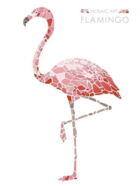 Mosaic pink flamingo Premium Vector | Premium Vector #Freepik #vector #flamingo-bird #pink-flamingo #flamingo #tropical-animals Cd Mosaic, Free Mosaic Patterns, Mosaic Birds, Flamingo Art, Mosaic Ideas, Stained Glass Crafts, Egg Art, Mandala Dots, Stained Glass Mosaic