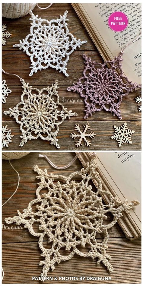 Free Crochet Snowflake Patterns, Crochet Christmas Snowflakes, Crochet Christmas Garland, Crochet Star Patterns, Crochet Christmas Ornaments Free, Crochet Ornament Patterns, Crochet Snowflake Pattern, Crochet Xmas, Crochet Christmas Decorations