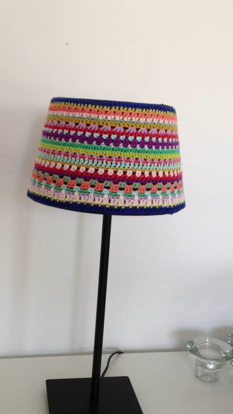 Crochet lamp shade Lamp Shade Crochet, Knitted Lampshade, Crochet Lampshade Cover, Crochet Lamp Cover, Crochet Lamp Shade, Crochet Lampshade, Crochet Furniture, Crochet Lamp, Square Lamp Shades